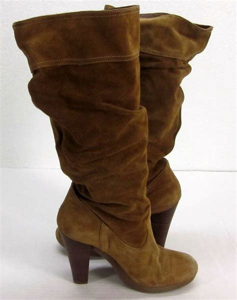 michael kors suede slouch boots|Michael Kors knee high boots.